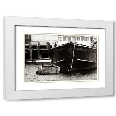 Monterey Shrimper White Modern Wood Framed Art Print with Double Matting by Hausenflock, Alan