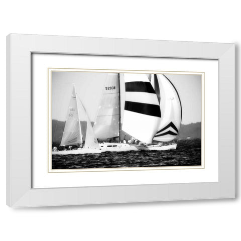 Race on the Chesapeake I White Modern Wood Framed Art Print with Double Matting by Hausenflock, Alan