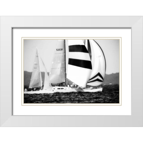 Race on the Chesapeake I White Modern Wood Framed Art Print with Double Matting by Hausenflock, Alan