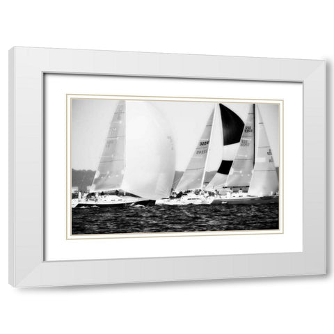 Race on the Chesapeake II White Modern Wood Framed Art Print with Double Matting by Hausenflock, Alan