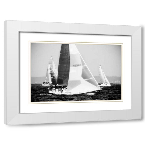 Race on the Chesapeake IV White Modern Wood Framed Art Print with Double Matting by Hausenflock, Alan