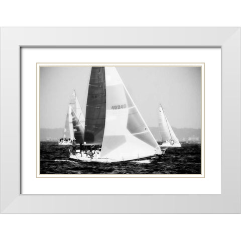 Race on the Chesapeake IV White Modern Wood Framed Art Print with Double Matting by Hausenflock, Alan