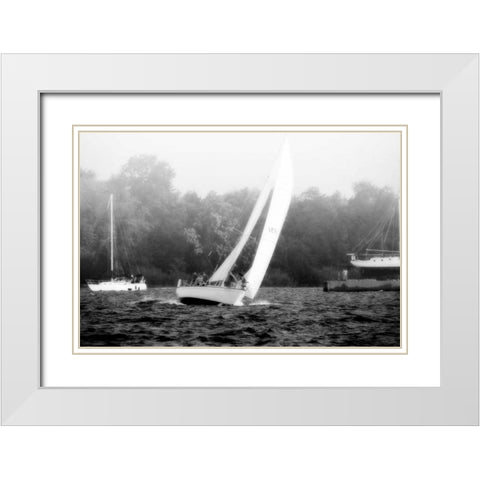 In the Channel I White Modern Wood Framed Art Print with Double Matting by Hausenflock, Alan