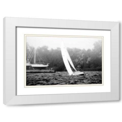 In the Channel II White Modern Wood Framed Art Print with Double Matting by Hausenflock, Alan