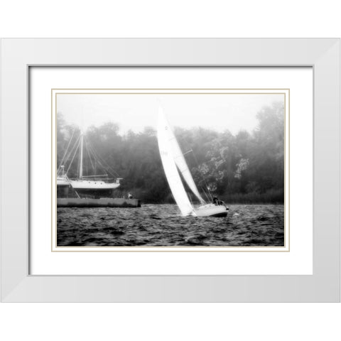 In the Channel II White Modern Wood Framed Art Print with Double Matting by Hausenflock, Alan