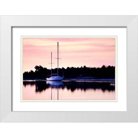 At Anchor I White Modern Wood Framed Art Print with Double Matting by Hausenflock, Alan