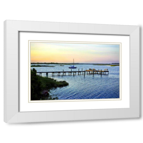 Taylor Bay White Modern Wood Framed Art Print with Double Matting by Hausenflock, Alan