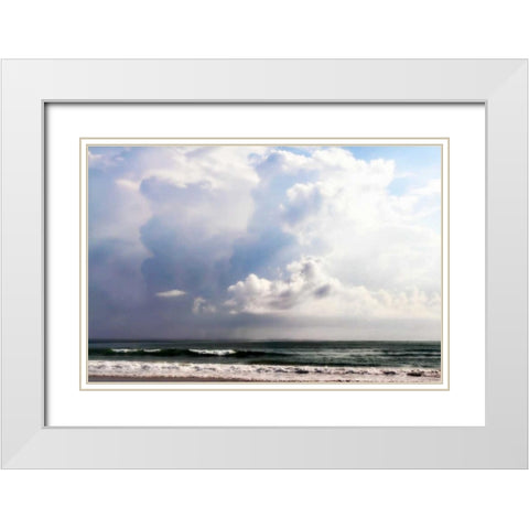 Ocean Storm I White Modern Wood Framed Art Print with Double Matting by Hausenflock, Alan