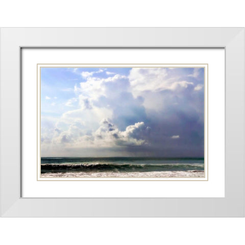 Ocean Storm II White Modern Wood Framed Art Print with Double Matting by Hausenflock, Alan