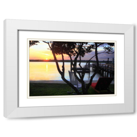 Sunset on Shinn Creek II White Modern Wood Framed Art Print with Double Matting by Hausenflock, Alan