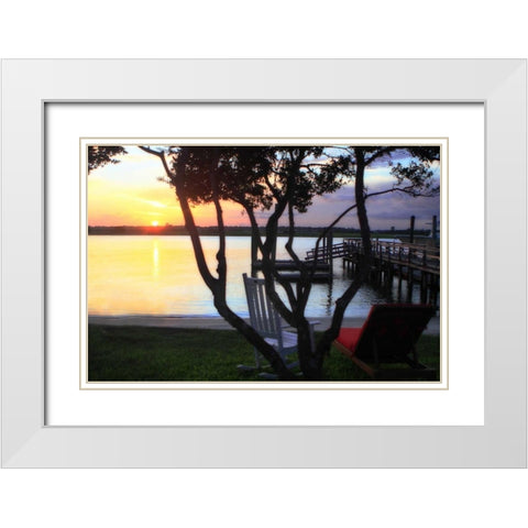 Sunset on Shinn Creek II White Modern Wood Framed Art Print with Double Matting by Hausenflock, Alan