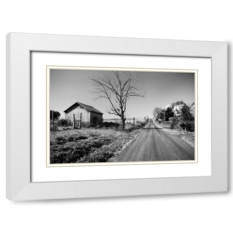 Rural Route VI32 I White Modern Wood Framed Art Print with Double Matting by Hausenflock, Alan