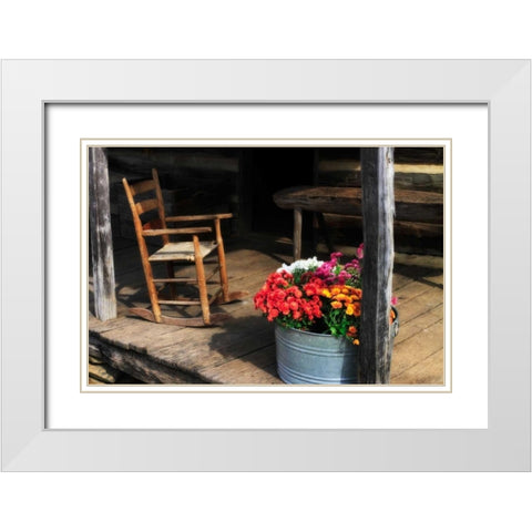 That Ol Rockin Chair I White Modern Wood Framed Art Print with Double Matting by Hausenflock, Alan