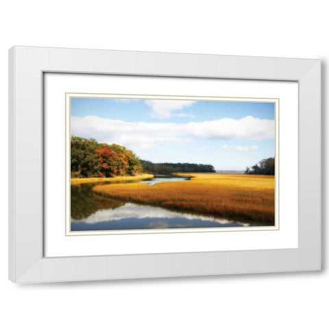 Kings Creek II White Modern Wood Framed Art Print with Double Matting by Hausenflock, Alan