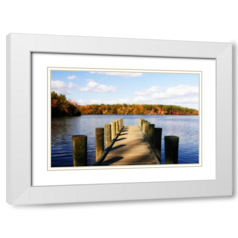 Greenwood Lake II White Modern Wood Framed Art Print with Double Matting by Hausenflock, Alan