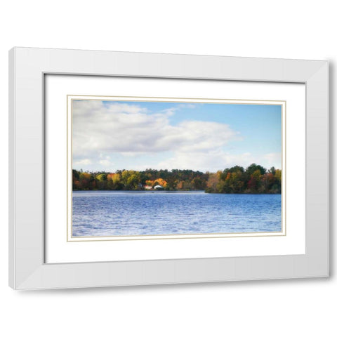 Greenwood Lake III White Modern Wood Framed Art Print with Double Matting by Hausenflock, Alan