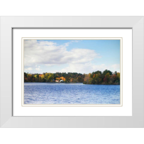 Greenwood Lake III White Modern Wood Framed Art Print with Double Matting by Hausenflock, Alan