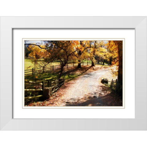 Autumn on Kent Farm II White Modern Wood Framed Art Print with Double Matting by Hausenflock, Alan