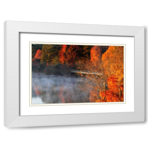 Cold Autumn Morning II White Modern Wood Framed Art Print with Double Matting by Hausenflock, Alan