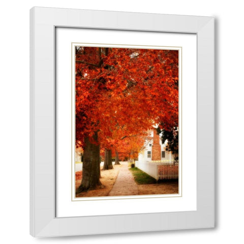 Small Town Autumn I White Modern Wood Framed Art Print with Double Matting by Hausenflock, Alan
