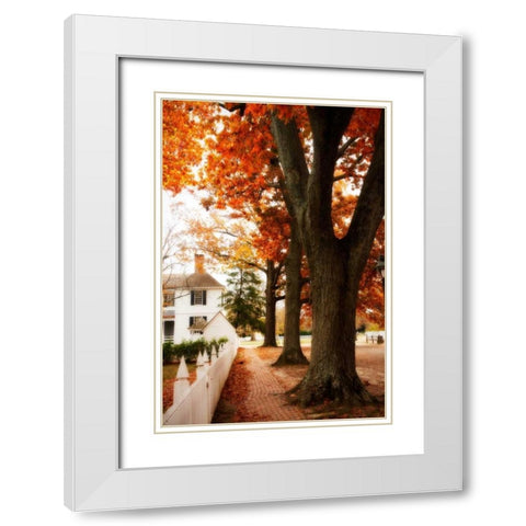Small Town Autumn II White Modern Wood Framed Art Print with Double Matting by Hausenflock, Alan