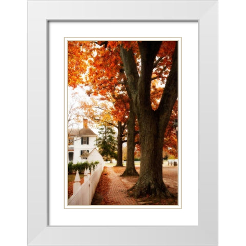 Small Town Autumn II White Modern Wood Framed Art Print with Double Matting by Hausenflock, Alan