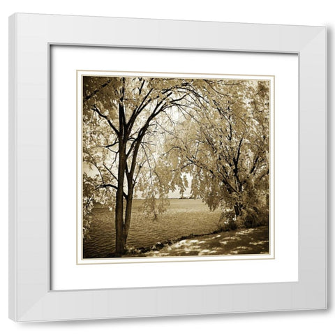 Hopewell Shores I White Modern Wood Framed Art Print with Double Matting by Hausenflock, Alan