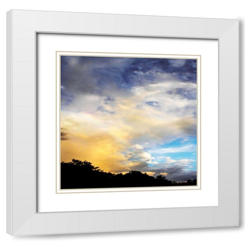 Rainbow Cloud Sq. I White Modern Wood Framed Art Print with Double Matting by Hausenflock, Alan