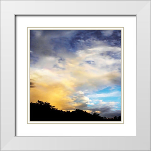 Rainbow Cloud Sq. I White Modern Wood Framed Art Print with Double Matting by Hausenflock, Alan