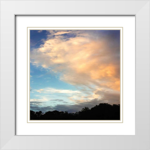 Rainbow Cloud Sq. II White Modern Wood Framed Art Print with Double Matting by Hausenflock, Alan