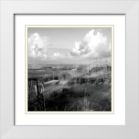 Dunes II Sq. BW White Modern Wood Framed Art Print with Double Matting by Hausenflock, Alan