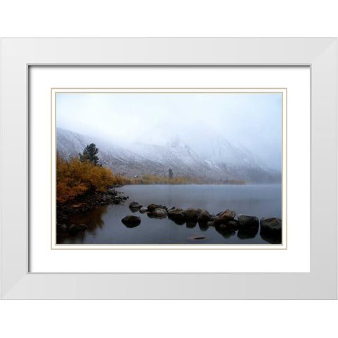 Convict Lake I White Modern Wood Framed Art Print with Double Matting by Johnson, George