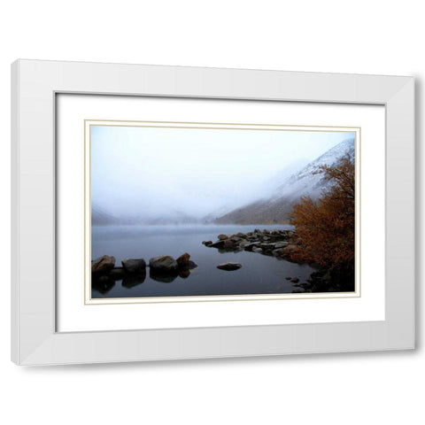 Convict Lake II White Modern Wood Framed Art Print with Double Matting by Johnson, George