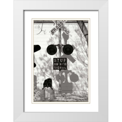RR Signal I White Modern Wood Framed Art Print with Double Matting by Johnson, George