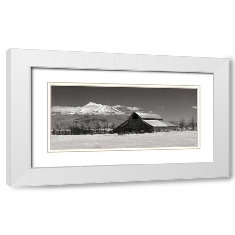 Mt. Shasta I White Modern Wood Framed Art Print with Double Matting by Johnson, George