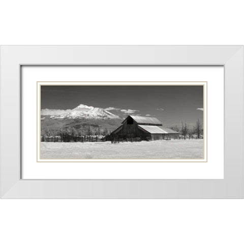 Mt. Shasta I White Modern Wood Framed Art Print with Double Matting by Johnson, George