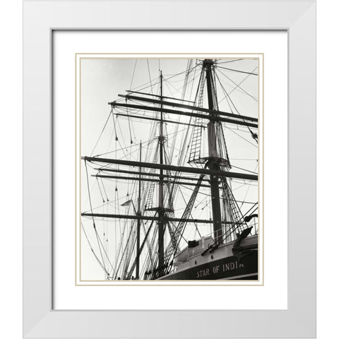 Star of India I White Modern Wood Framed Art Print with Double Matting by Johnson, George