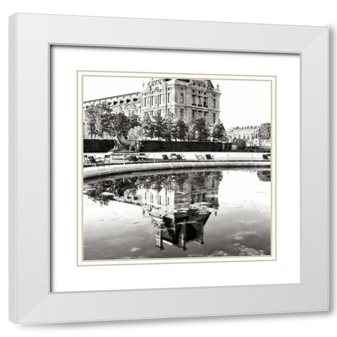 Jardin des Tuileries I White Modern Wood Framed Art Print with Double Matting by Johnson, George