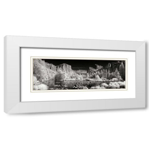 West End River White Modern Wood Framed Art Print with Double Matting by Johnson, George