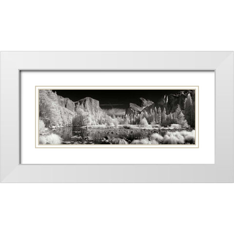 West End River White Modern Wood Framed Art Print with Double Matting by Johnson, George