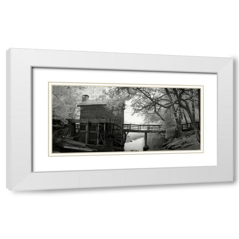 Stone Mountain Mill White Modern Wood Framed Art Print with Double Matting by Johnson, George