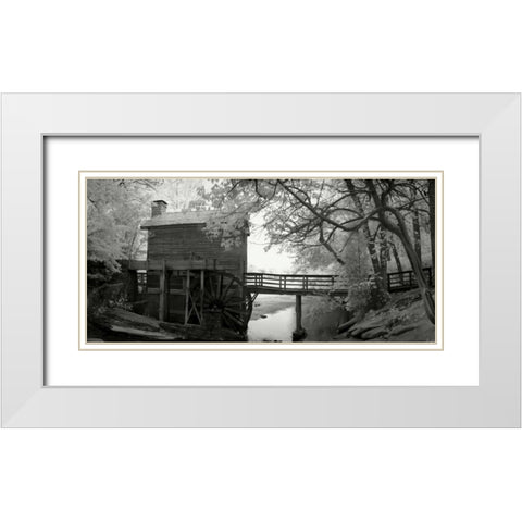 Stone Mountain Mill White Modern Wood Framed Art Print with Double Matting by Johnson, George