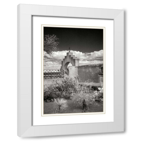 Mission San Xavier II White Modern Wood Framed Art Print with Double Matting by Johnson, George