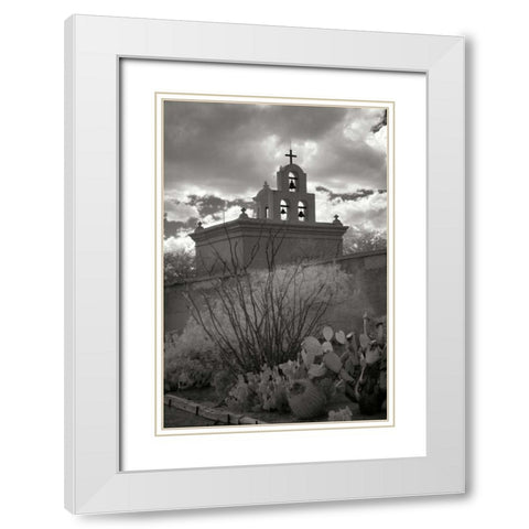 Mission San Xavier III White Modern Wood Framed Art Print with Double Matting by Johnson, George