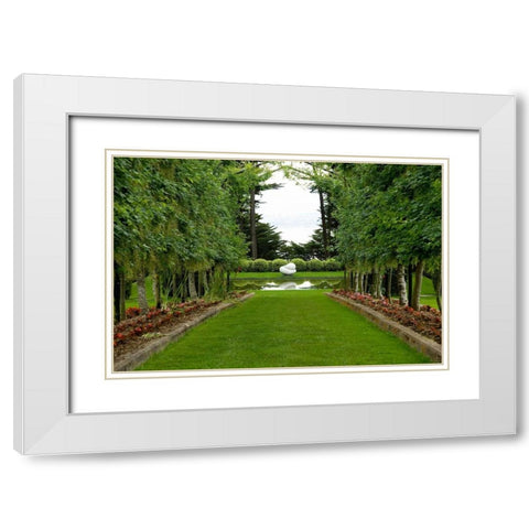 New Zealand Garden White Modern Wood Framed Art Print with Double Matting by Johnson, George