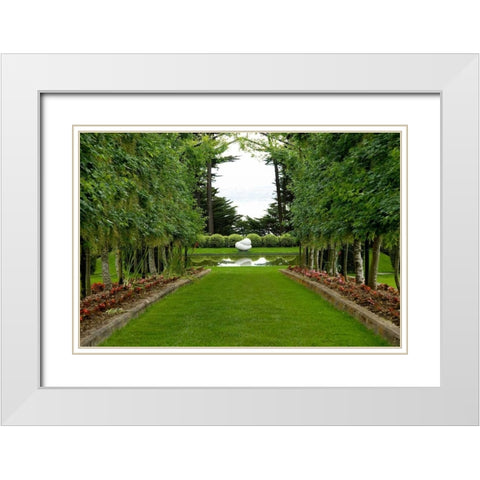 New Zealand Garden White Modern Wood Framed Art Print with Double Matting by Johnson, George