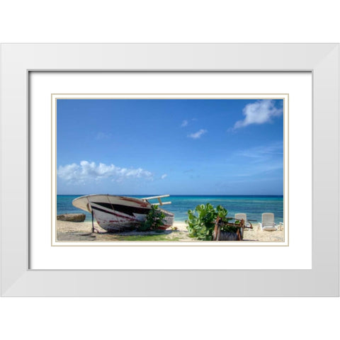 Grand Turk II White Modern Wood Framed Art Print with Double Matting by Johnson, George