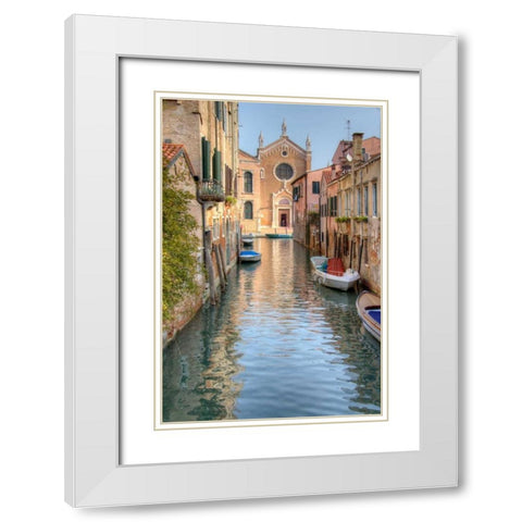 Waterways of Venice I White Modern Wood Framed Art Print with Double Matting by Johnson, George