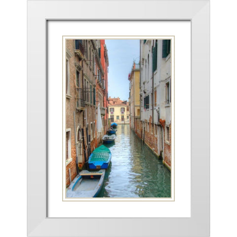 Waterways of Venice II White Modern Wood Framed Art Print with Double Matting by Johnson, George