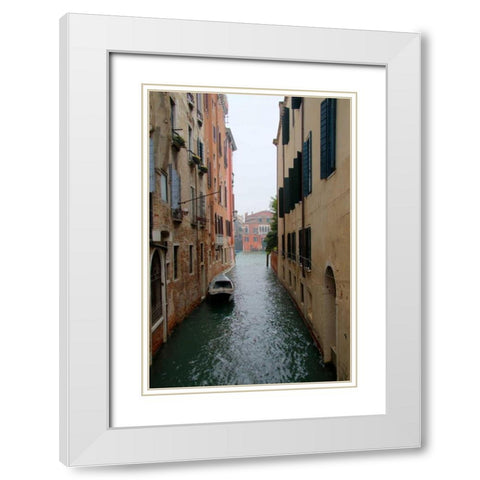 Waterways of Venice III White Modern Wood Framed Art Print with Double Matting by Johnson, George